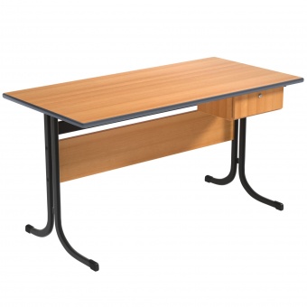 Lehrertisch, 130x65 cm (B/T), 76 cm hoch, Platte: Melamin, PU-Kante, 